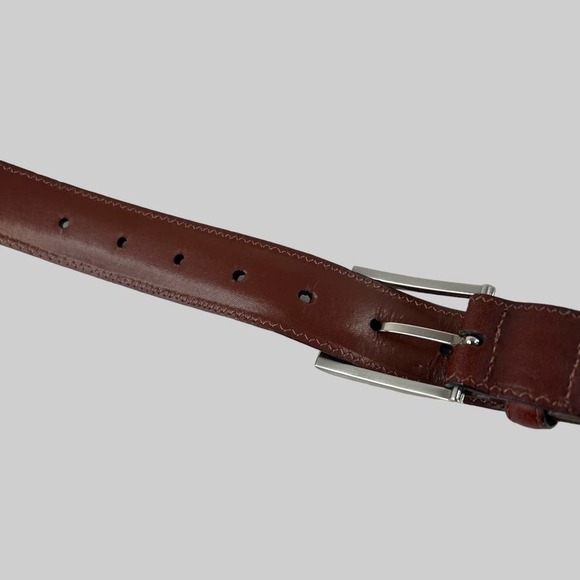 PERRY ELLIS Leather Belt in Brown Men's Size 34 Waist - Picture 7 of 10